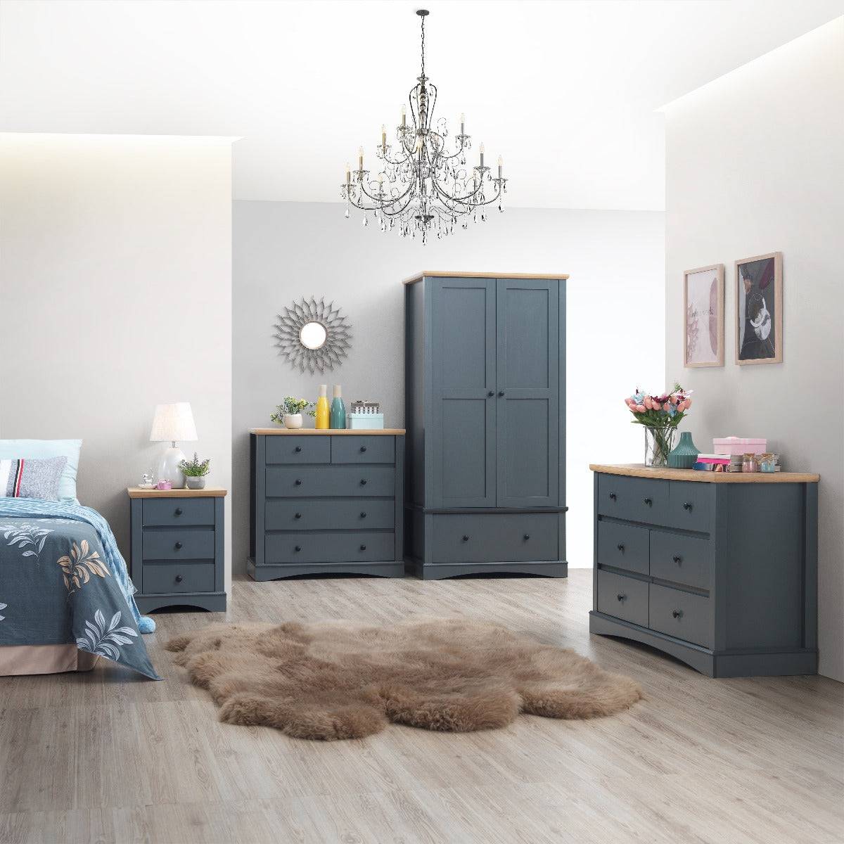 Carden 7 Drawer Chest of Drawers in Grey by TAD - Price Crash Furniture