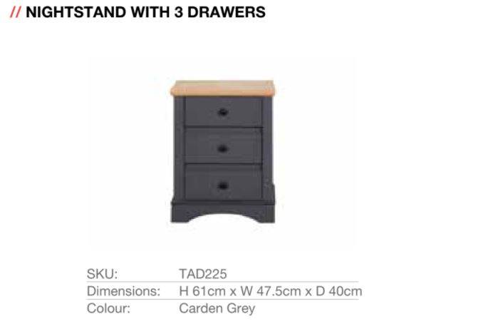 Carden Nightstand in Grey by TAD - Price Crash Furniture