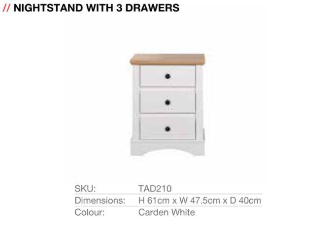 Carden Nightstand in White by TAD - Price Crash Furniture
