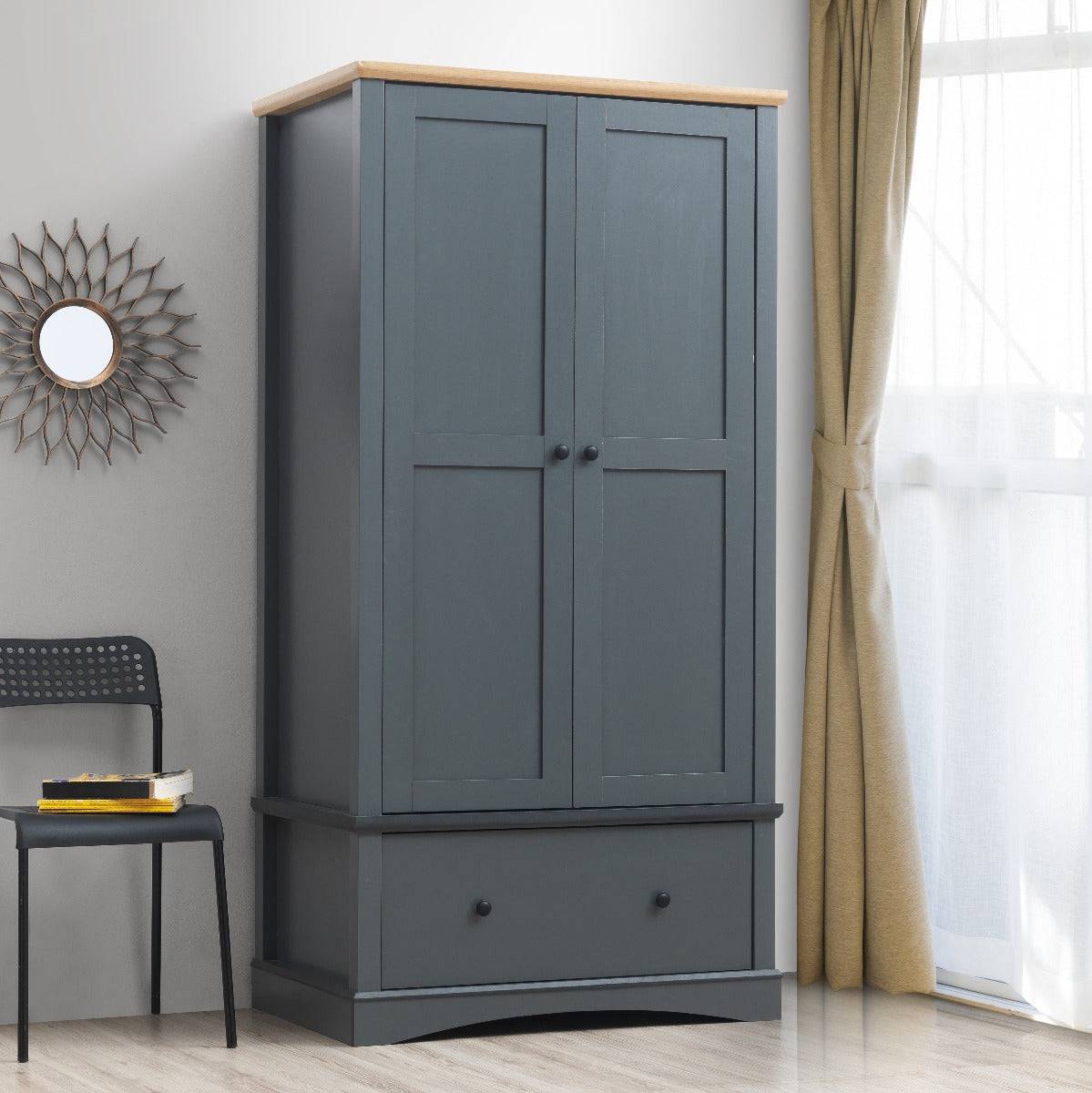 Carden Wardrobe in Grey by TAD - Price Crash Furniture