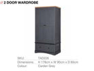 Carden Wardrobe in Grey by TAD - Price Crash Furniture