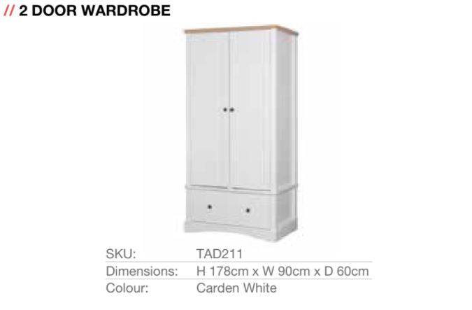 Carden Wardrobe in White by TAD - Price Crash Furniture