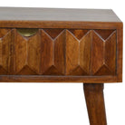 Carved Chestnut Bedside Table - Price Crash Furniture