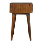 Carved Chestnut Bedside Table - Price Crash Furniture