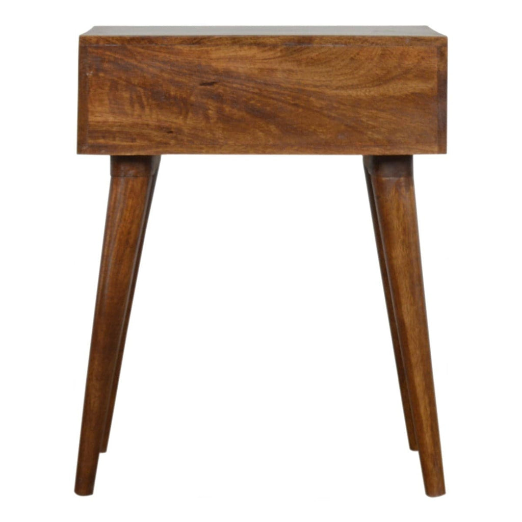 Carved Chestnut Bedside Table - Price Crash Furniture