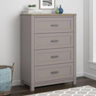 Carver 4 Drawer Chest Of Drawers in Grey and Weathered Oak by Dorel - Price Crash Furniture