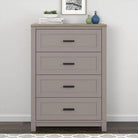 Carver 4 Drawer Chest Of Drawers in Grey and Weathered Oak by Dorel - Price Crash Furniture