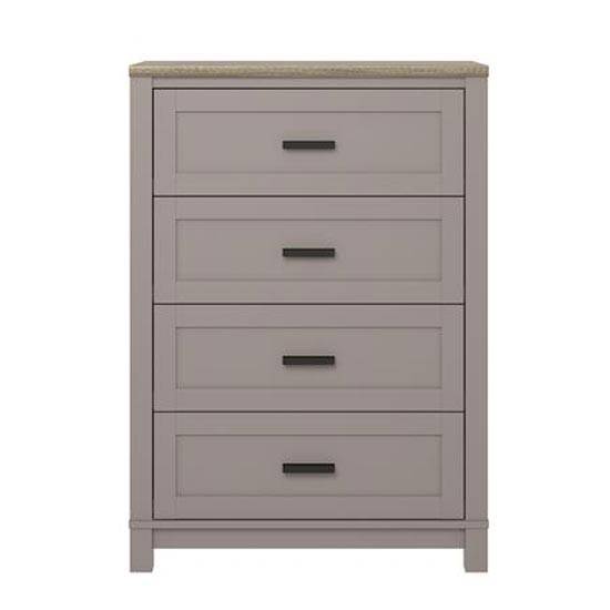 Carver 4 Drawer Chest Of Drawers in Grey and Weathered Oak by Dorel - Price Crash Furniture