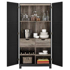 Carver Tall Storage Cabinet in Black and Weathered Oak by Dorel - Price Crash Furniture