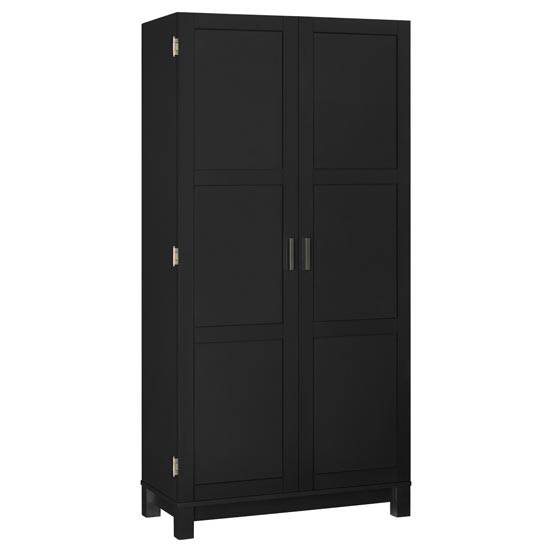 Carver Tall Storage Cabinet in Black and Weathered Oak by Dorel - Price Crash Furniture