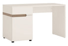 Chelsea Desk/Dressing Table in White Gloss with Truffle Oak - Price Crash Furniture