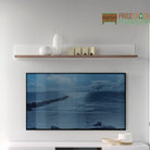 Chelsea Wall Shelf (1 unit) in White Gloss with Truffle Oak - Price Crash Furniture