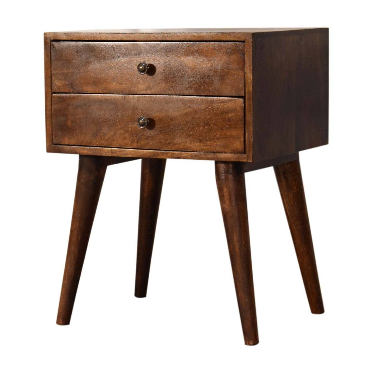 Chestnut Modern Solid Wood Bedside Table Unit - Price Crash Furniture