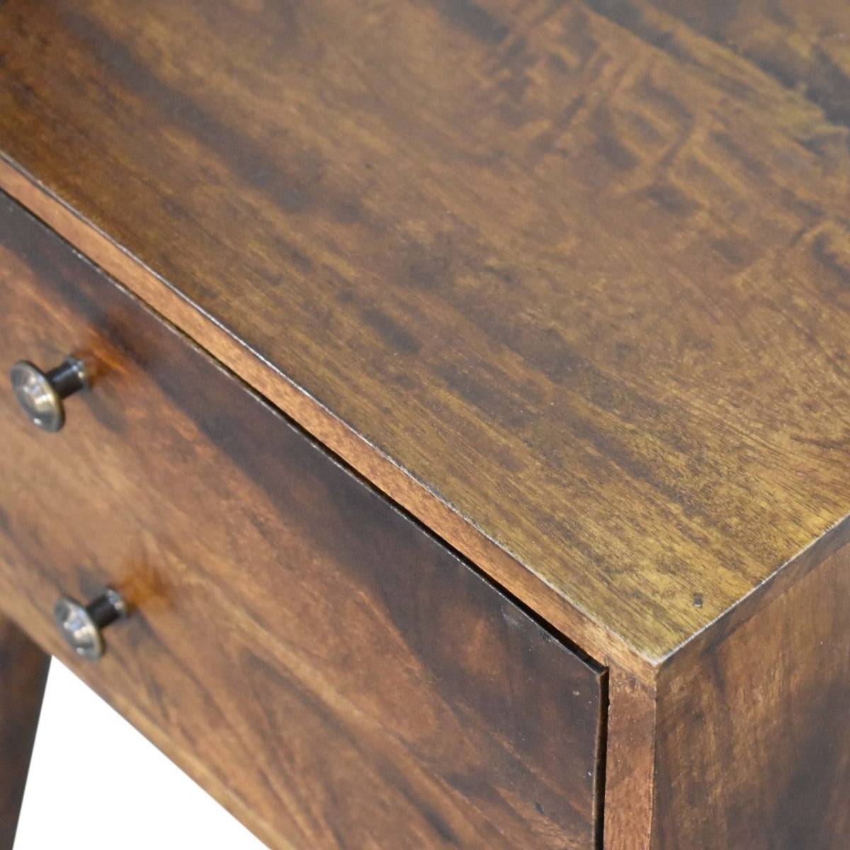 Chestnut Modern Solid Wood Bedside Table Unit - Price Crash Furniture