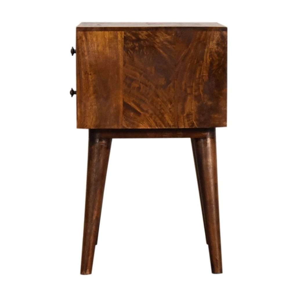 Chestnut Modern Solid Wood Bedside Table Unit - Price Crash Furniture