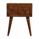 Chestnut Modern Solid Wood Bedside Table Unit - Price Crash Furniture