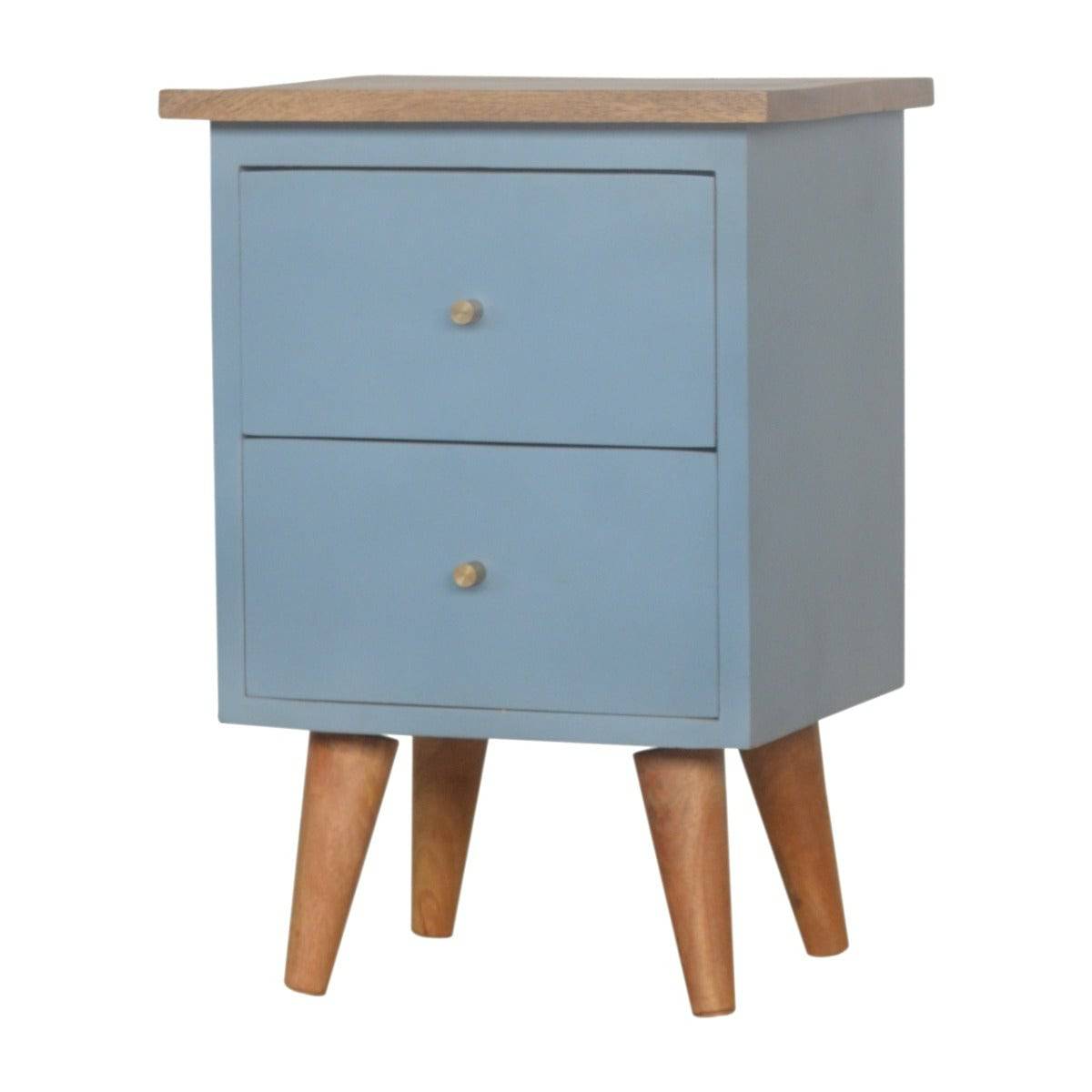 Blue Hand Painted Bedside - Price Crash Furniture