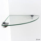 Clear Glass 250x250mm Corner Shelf Wall Kit by Core - Price Crash Furniture