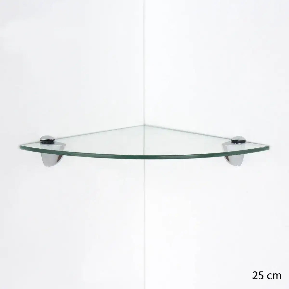 Clear Glass 250x250mm Corner Shelf Wall Kit by Core - Price Crash Furniture