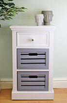 Contemporary Grey & White Chest Of Drawers, 3 Drawers - Price Crash Furniture