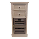 Contemporary Grey & White Chest Of Drawers, 4 Drawer Tallboy - Price Crash Furniture