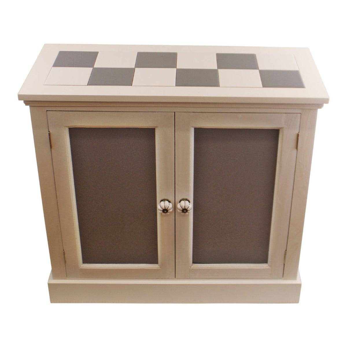 Contemporary Grey & White Cupboard Unit, 2 Doors - Price Crash Furniture