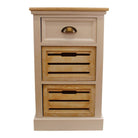 Contemporary Natural & White Chest Of Drawers, 3 Drawers - Price Crash Furniture