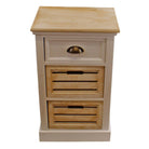 Contemporary Natural & White Chest Of Drawers, 3 Drawers - Price Crash Furniture