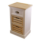 Contemporary Natural & White Chest Of Drawers, 3 Drawers - Price Crash Furniture