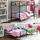 Convertible Single over Single Bunk Bed in Black Metal by Dorel - Price Crash Furniture