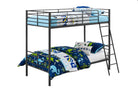 Convertible Single over Single Bunk Bed in Black Metal by Dorel - Price Crash Furniture