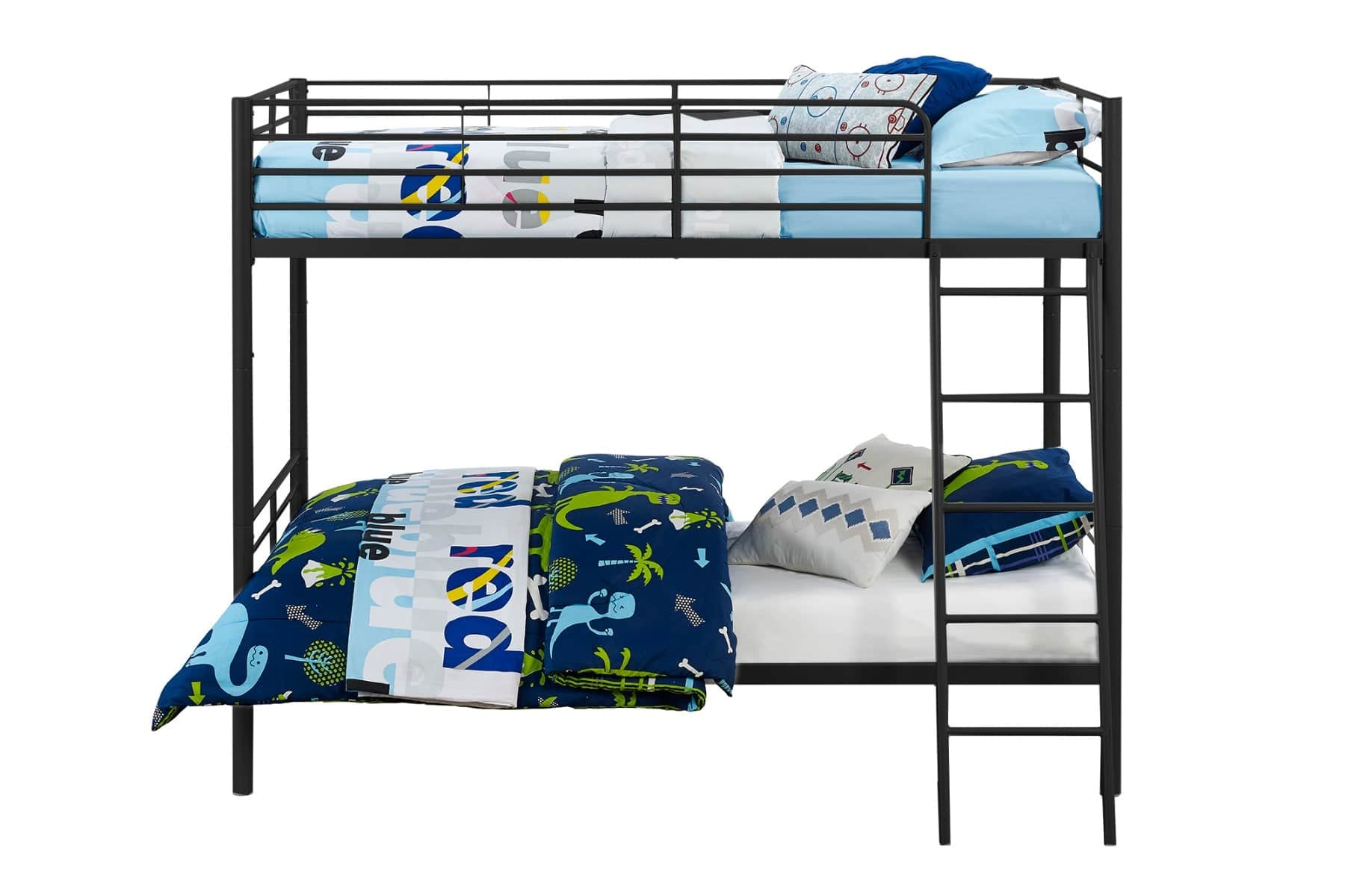 Convertible Single over Single Bunk Bed in Black Metal by Dorel - Price Crash Furniture