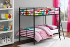 Convertible Single over Single Bunk Bed in Black Metal by Dorel - Price Crash Furniture