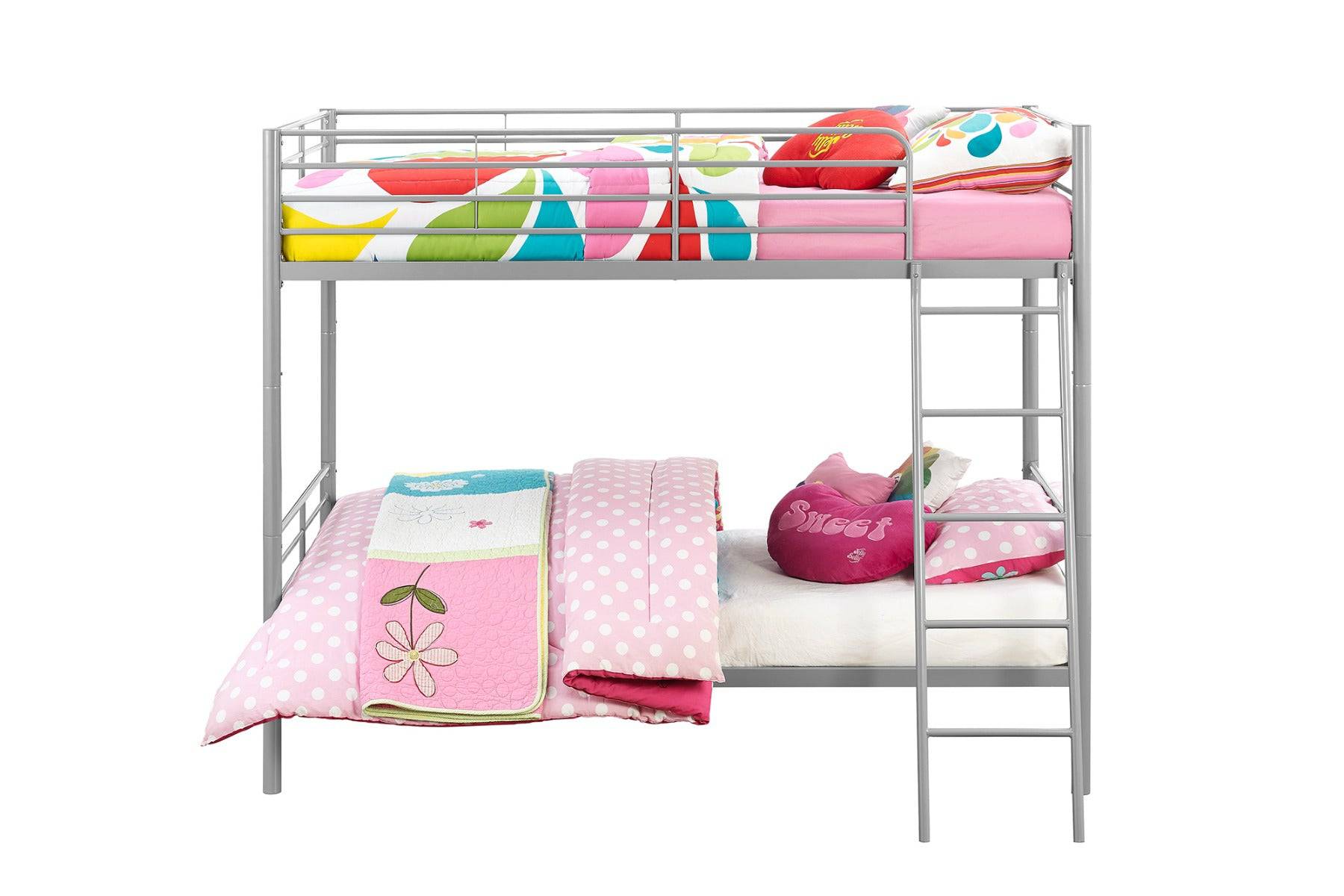 Convertible Single over Single Bunk Bed in Grey Metal by Dorel - Price Crash Furniture