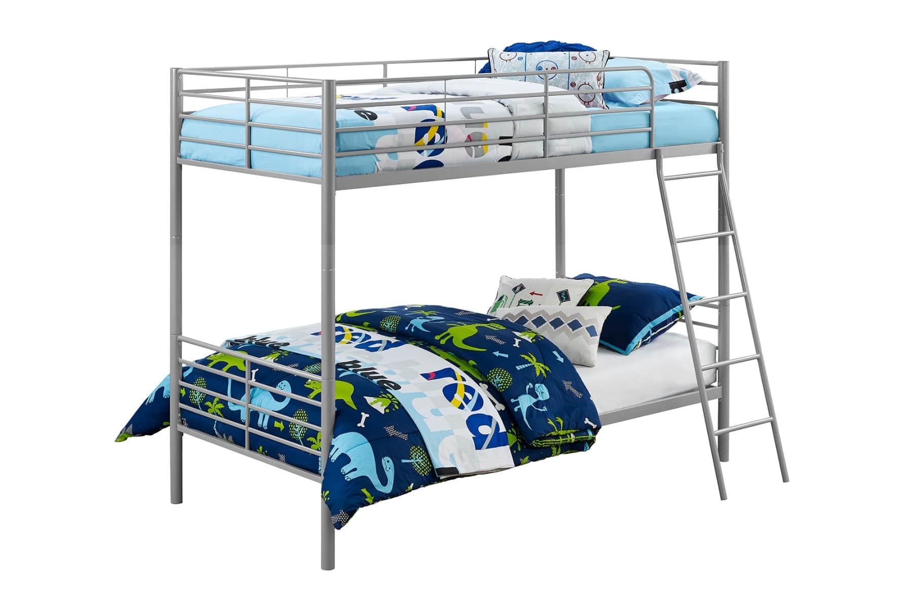 Convertible Single over Single Bunk Bed in Grey Metal by Dorel - Price Crash Furniture