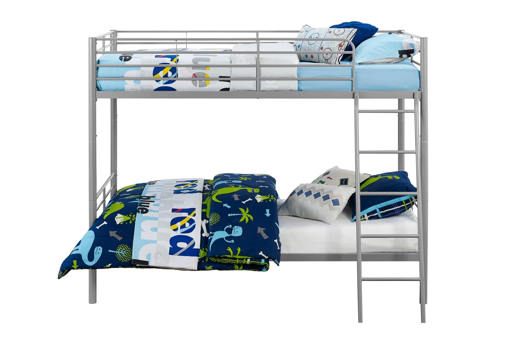 Convertible Single over Single Bunk Bed in Grey Metal by Dorel - Price Crash Furniture