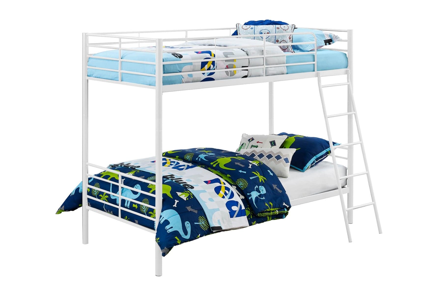 Convertible Single over Single Bunk Bed in White Metal by Dorel - Price Crash Furniture