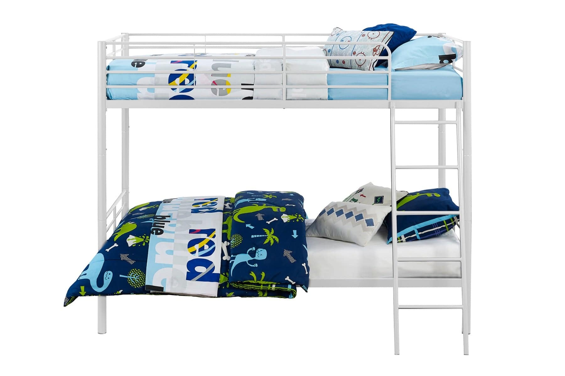 Convertible Single over Single Bunk Bed in White Metal by Dorel - Price Crash Furniture