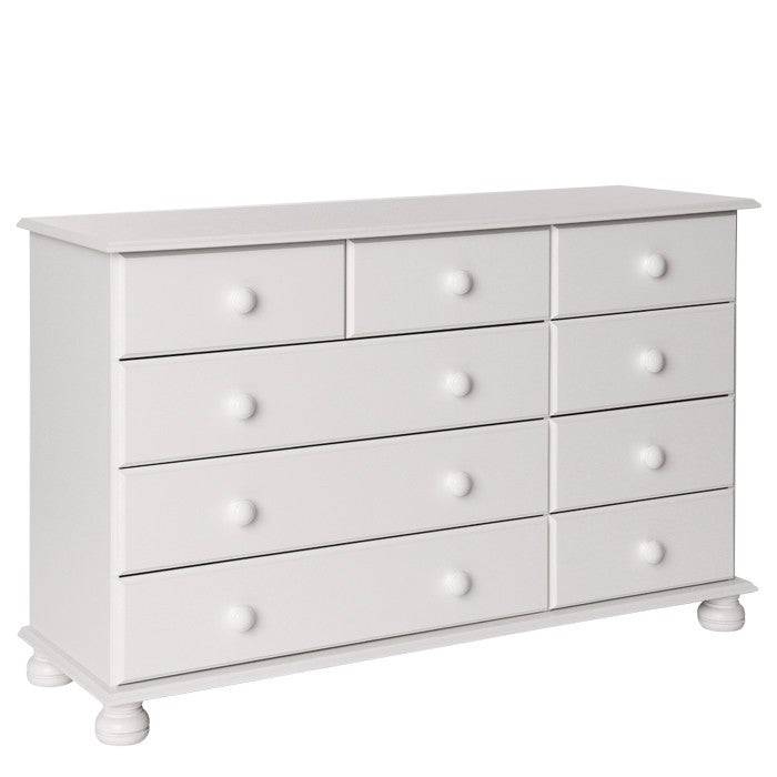 Copenhagen 2 + 3 + 4 (9) Drawer Extra Wide Large Chest Of Drawers in White - Price Crash Furniture