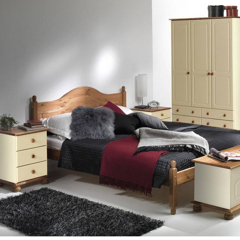 Copenhagen Blanket Box / Ottoman / Toy Storage Chest in Country Style Cream And Pine - Price Crash Furniture