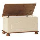 Copenhagen Blanket Box / Ottoman / Toy Storage Chest in Country Style Cream And Pine - Price Crash Furniture