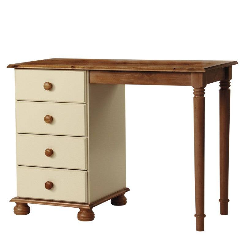 Copenhagen Country Style Single Dressing Table in Cream & Pine - Price Crash Furniture