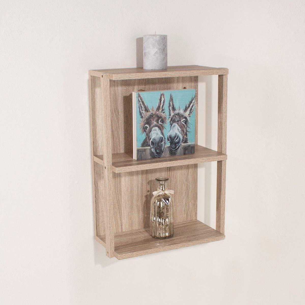 Core Arran Oak 3 Shelf Medium Wall Unit by Core - Price Crash Furniture