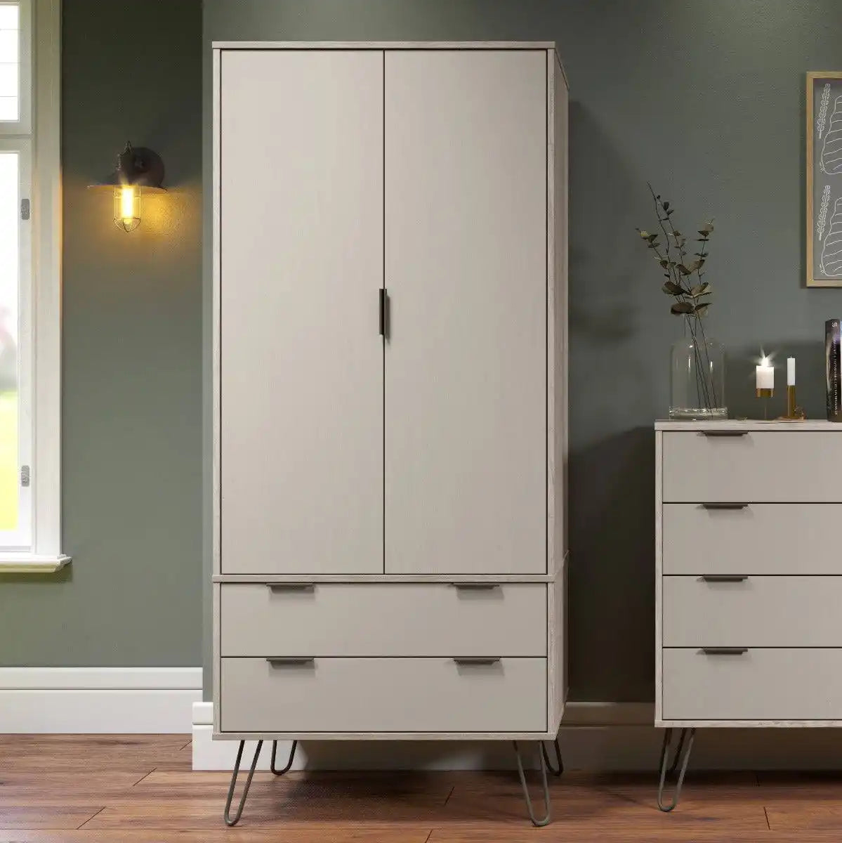 Core Products Augusta 2 Door & 2 Drawer Wardrobe in Driftwood & Calico - Price Crash Furniture