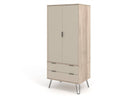 Core Products Augusta 2 Door & 2 Drawer Wardrobe in Driftwood & Calico - Price Crash Furniture