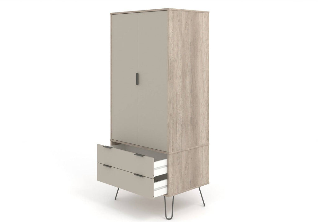 Core Products Augusta 2 Door & 2 Drawer Wardrobe in Driftwood & Calico - Price Crash Furniture