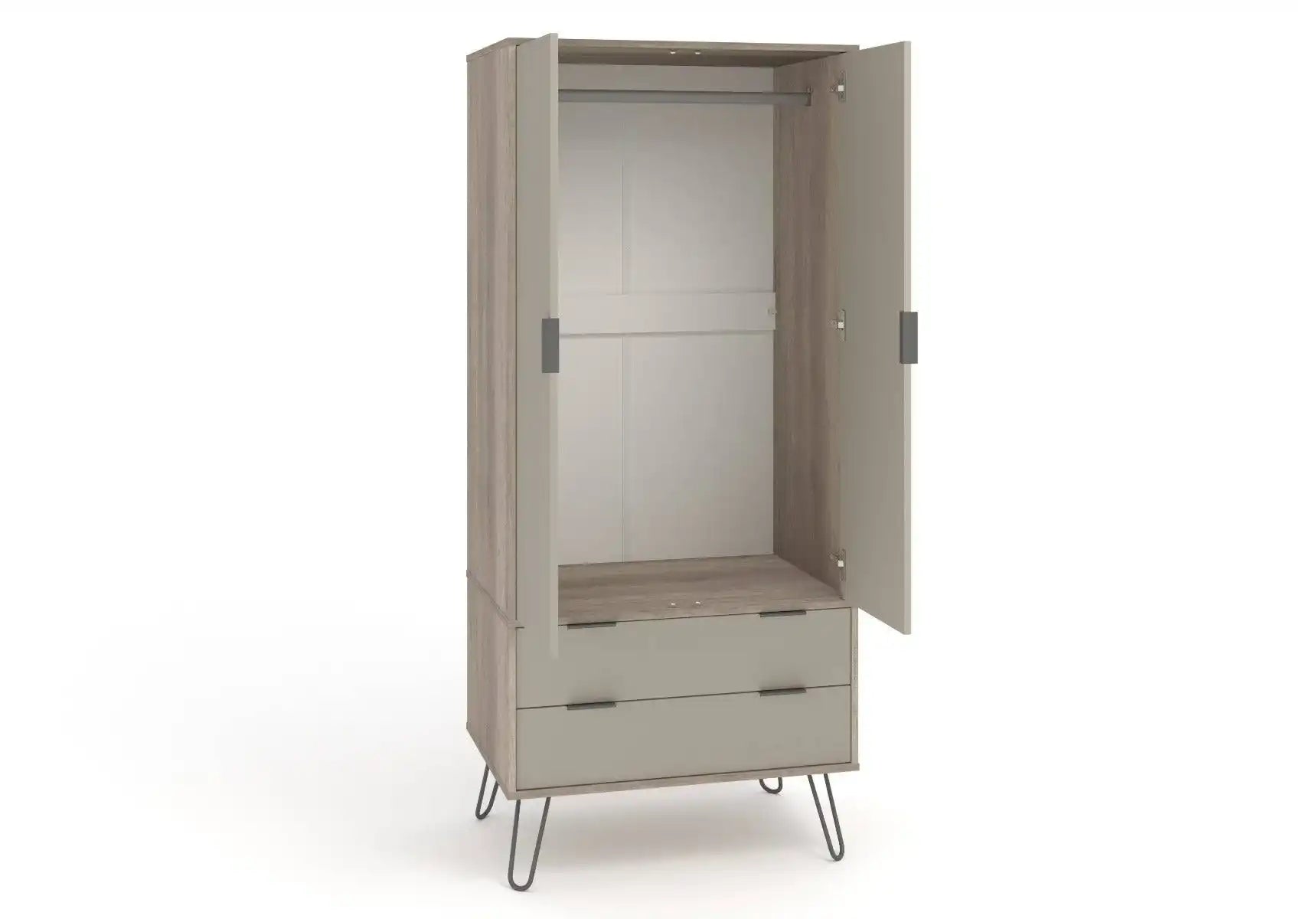 Core Products Augusta 2 Door & 2 Drawer Wardrobe in Driftwood & Calico - Price Crash Furniture