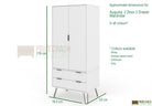 Core Products Augusta 2 Door & 2 Drawer Wardrobe in Driftwood & Calico - Price Crash Furniture