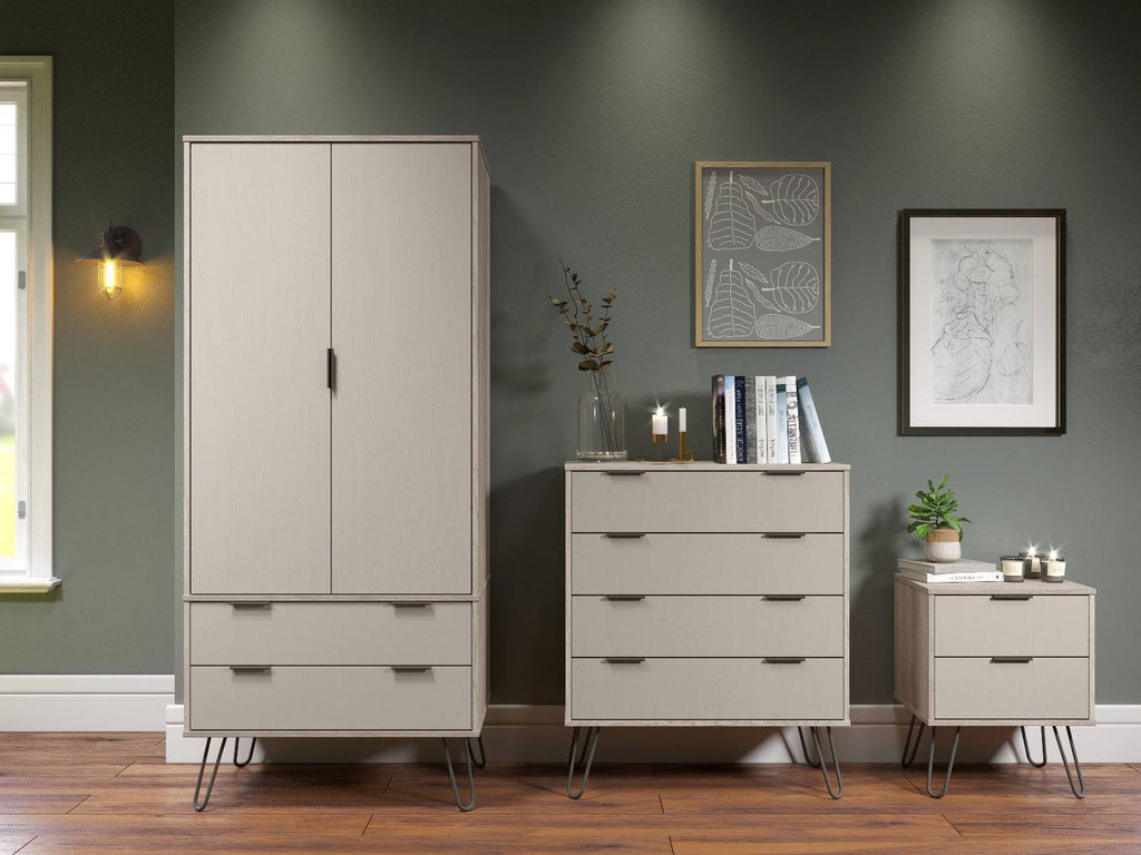 Core Products Augusta 2 Door & 2 Drawer Wardrobe in Driftwood & Calico - Price Crash Furniture