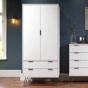 Core Products Augusta 2 Door & 2 Drawer Wardrobe in White - Price Crash Furniture